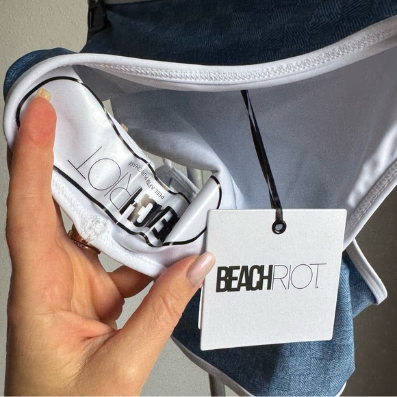 NWT Beach Riot DENIM DAZE Estelle Bikini Swim Top and Bottom Sz S - Picture 10 of 12